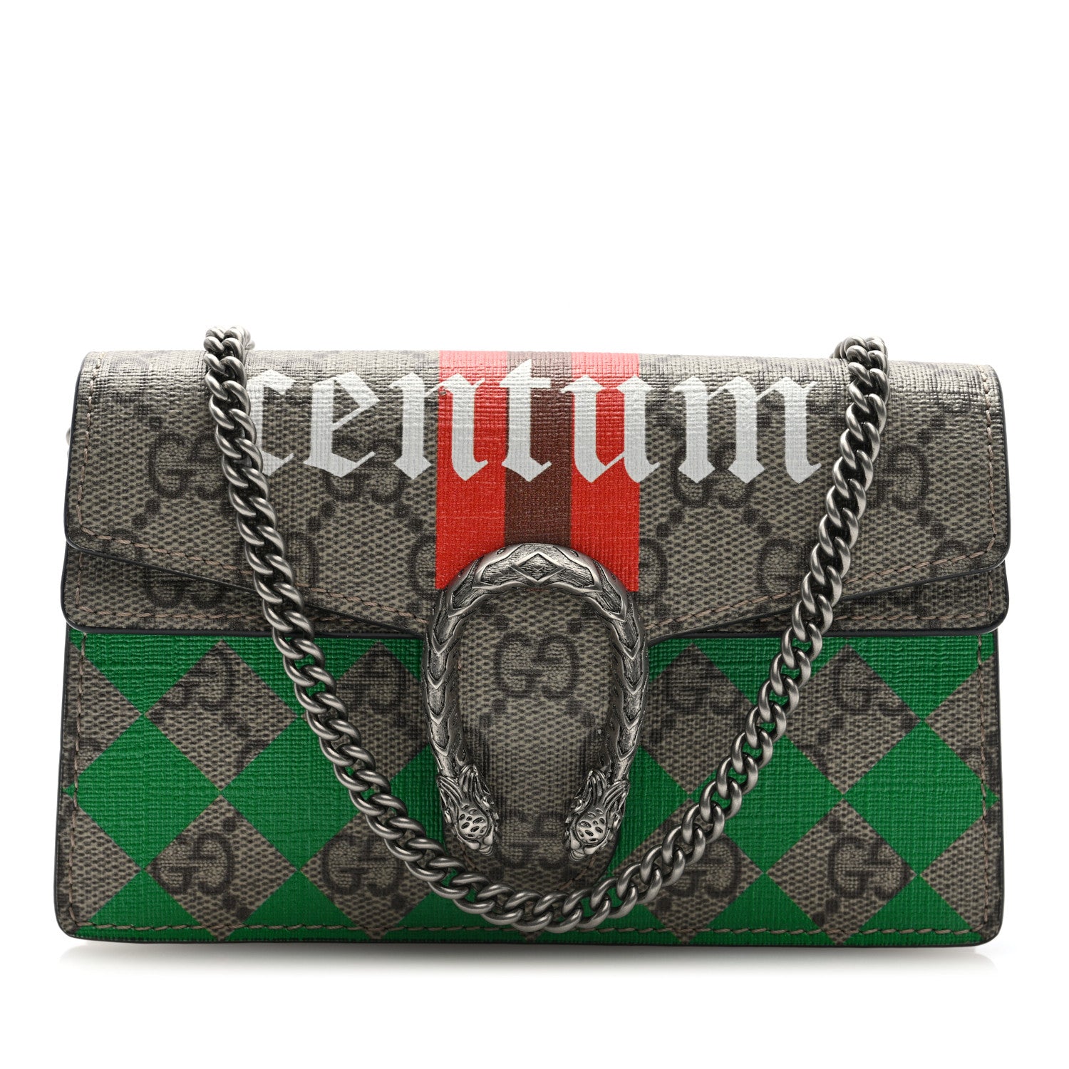 Gucci GG Supreme Monogram Equestrian Mini Dionysus Shoulder Bag Beige Ebony Multicolor Black 1 of 10