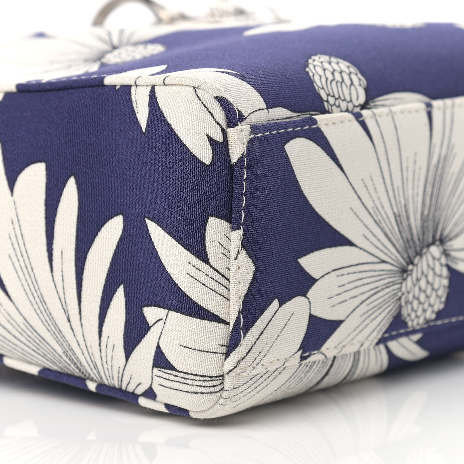 Christian Dior Canvas Floral Printed Mini Lady Dior Blue White 8 of 12