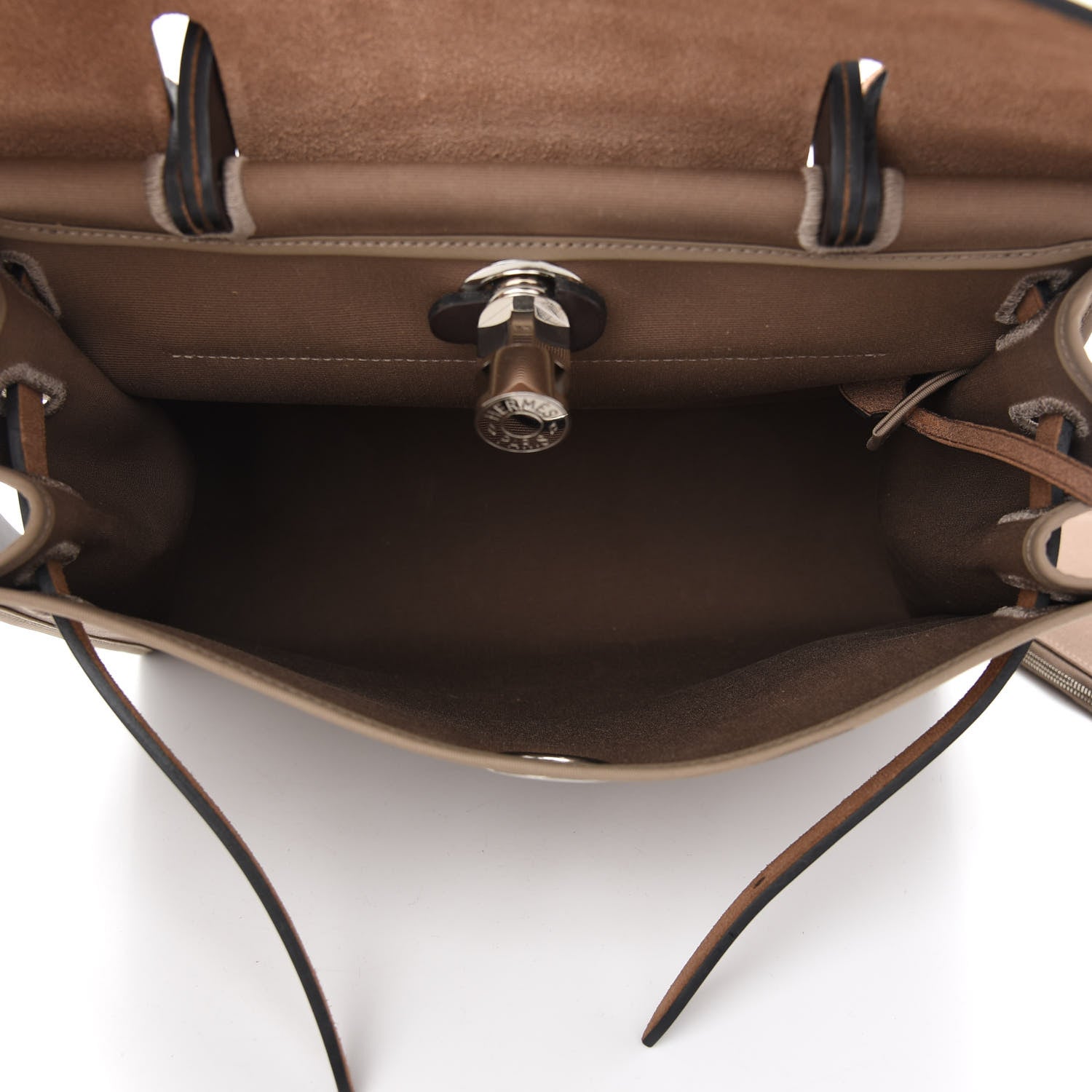 Hermes Vache Hunter Toile Herbag Zip 31 PM Etoupe Ebene 5 of 10