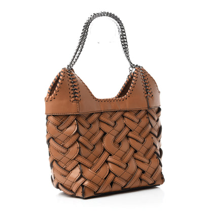 Stella McCartney Faux Leather Woven Mini Tote Bag Brown 3 of 13