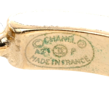 Chanel Crystal Lock Symbols CC Hoop Drop Earrings Gold 4 of 4