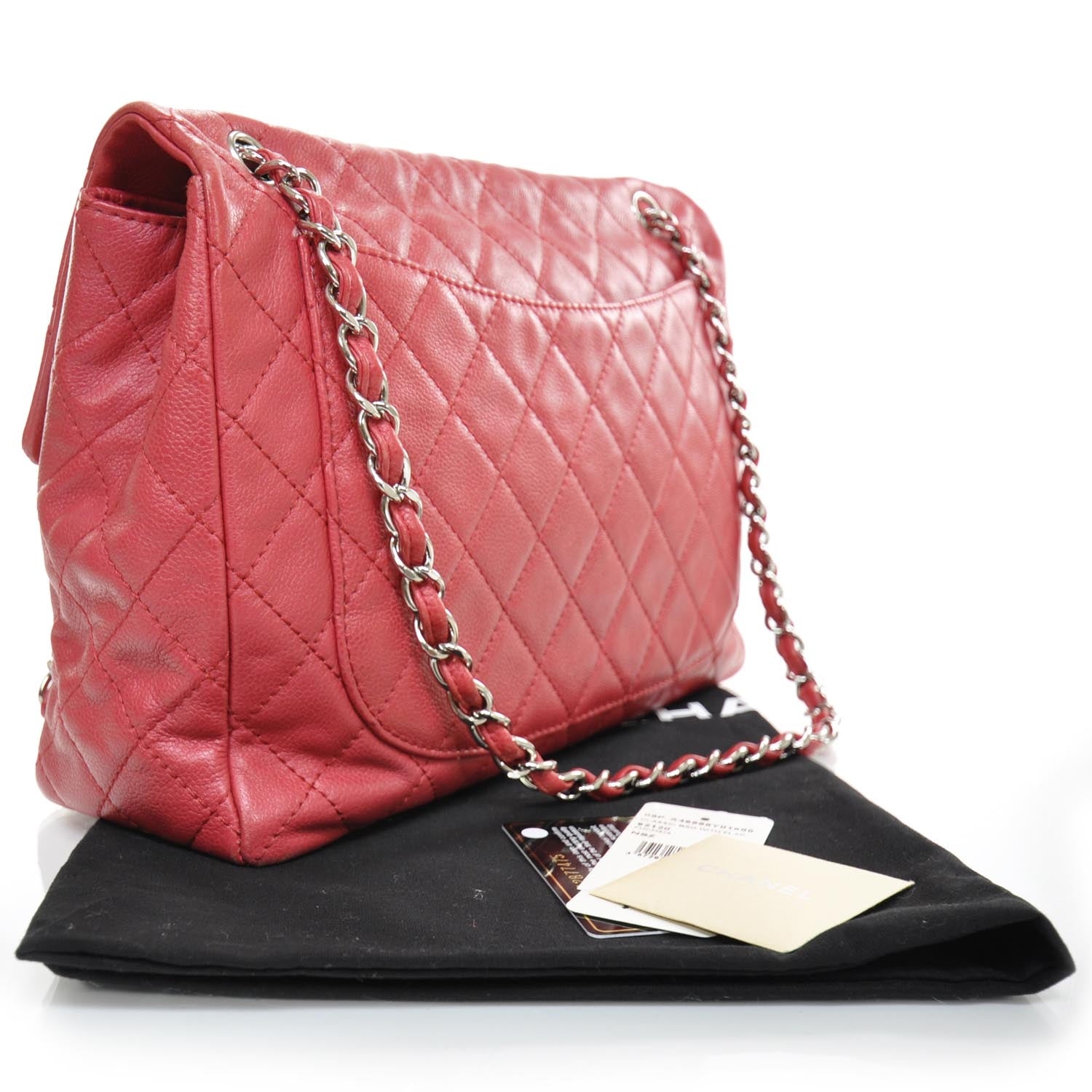 Chanel Washed Caviar Maxi Flap Fuchsia 2 of 10