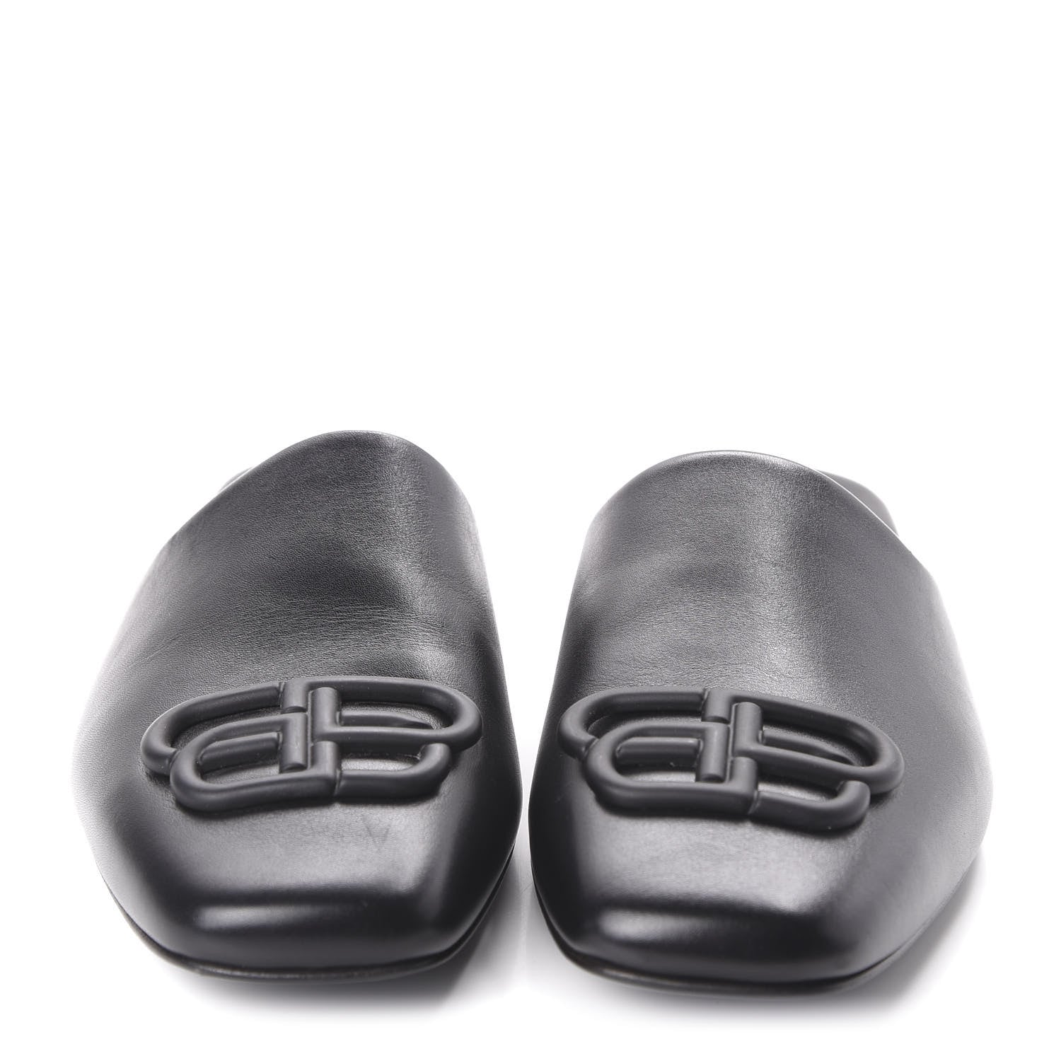 Balenciaga Calfskin BB Mules 35.5 Black 2 of 10