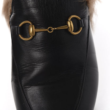 Gucci Malaga Kid Fur Womens Jordaan Loafers 40 Black Natural 8 of 13