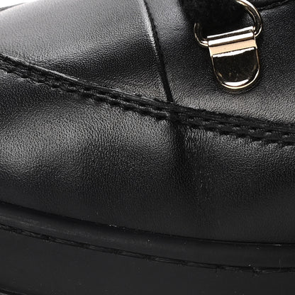 Chanel Calfskin Shearling CC Lace Up Boots 40.5 Black 14 of 16