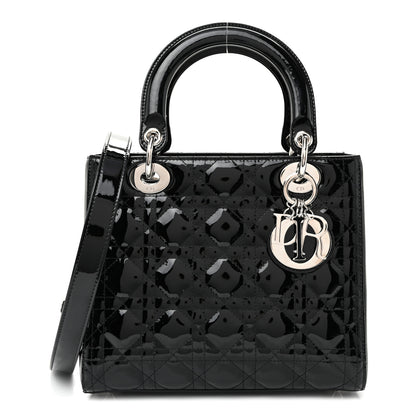 Christian Dior Patent Cannage Medium Lady Dior Black 1 of 10