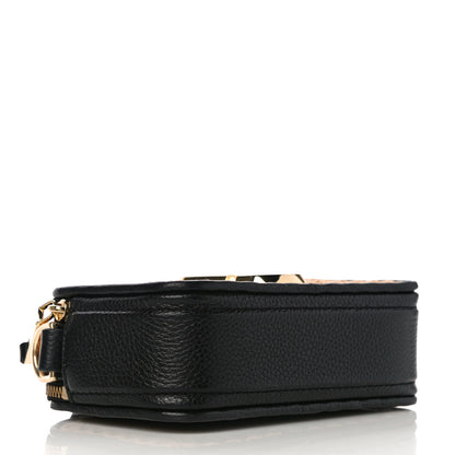 Marc Jacobs Calfskin Straw Small Snapshot Camera Bag Black 4 of 9