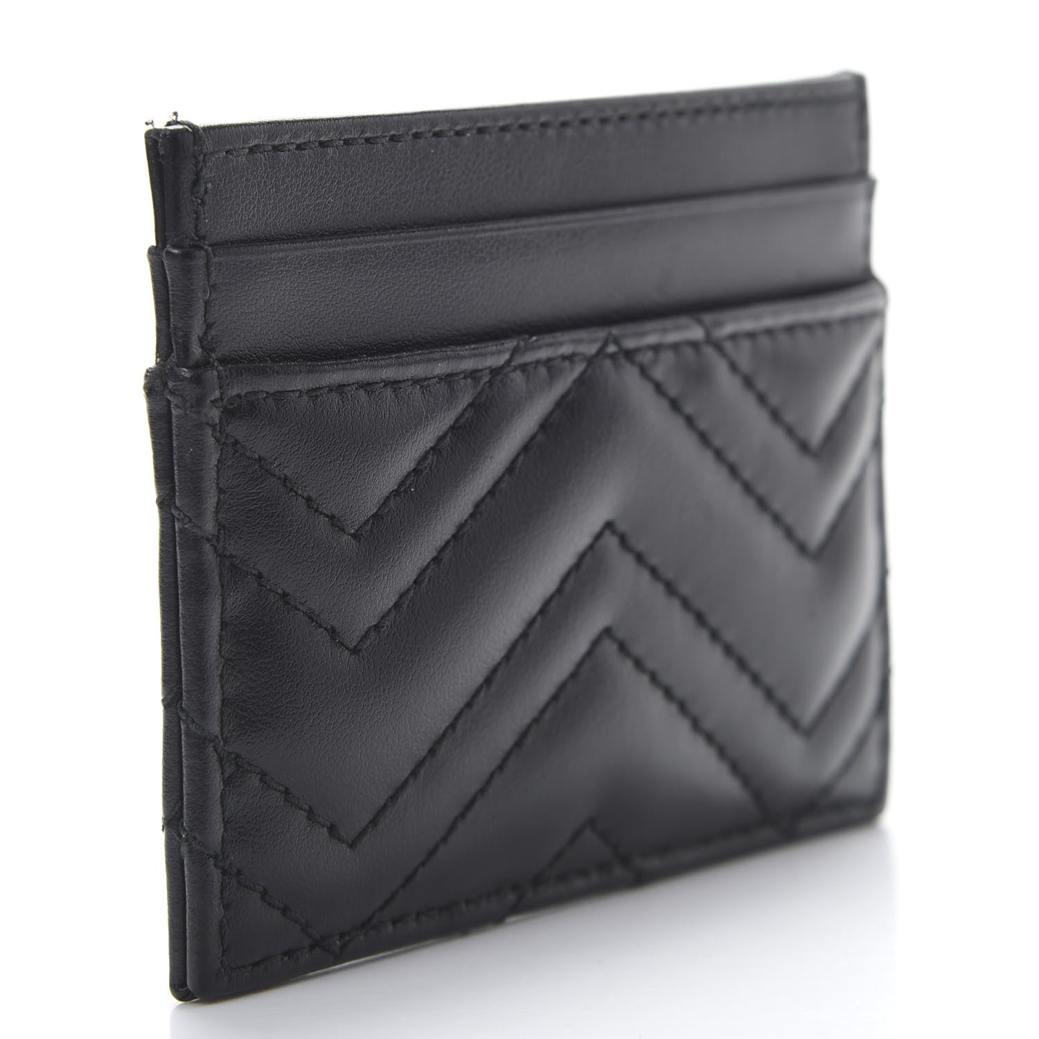 Gucci Calfskin Matelasse GG Marmont Card Holder Black 3 of 8