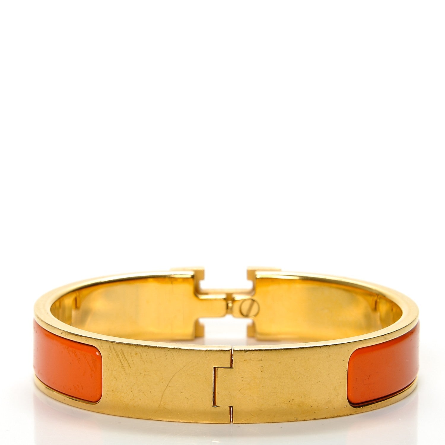 Hermes Enamel Narrow Clic Clac H Bracelet PM Orange 3 of 5