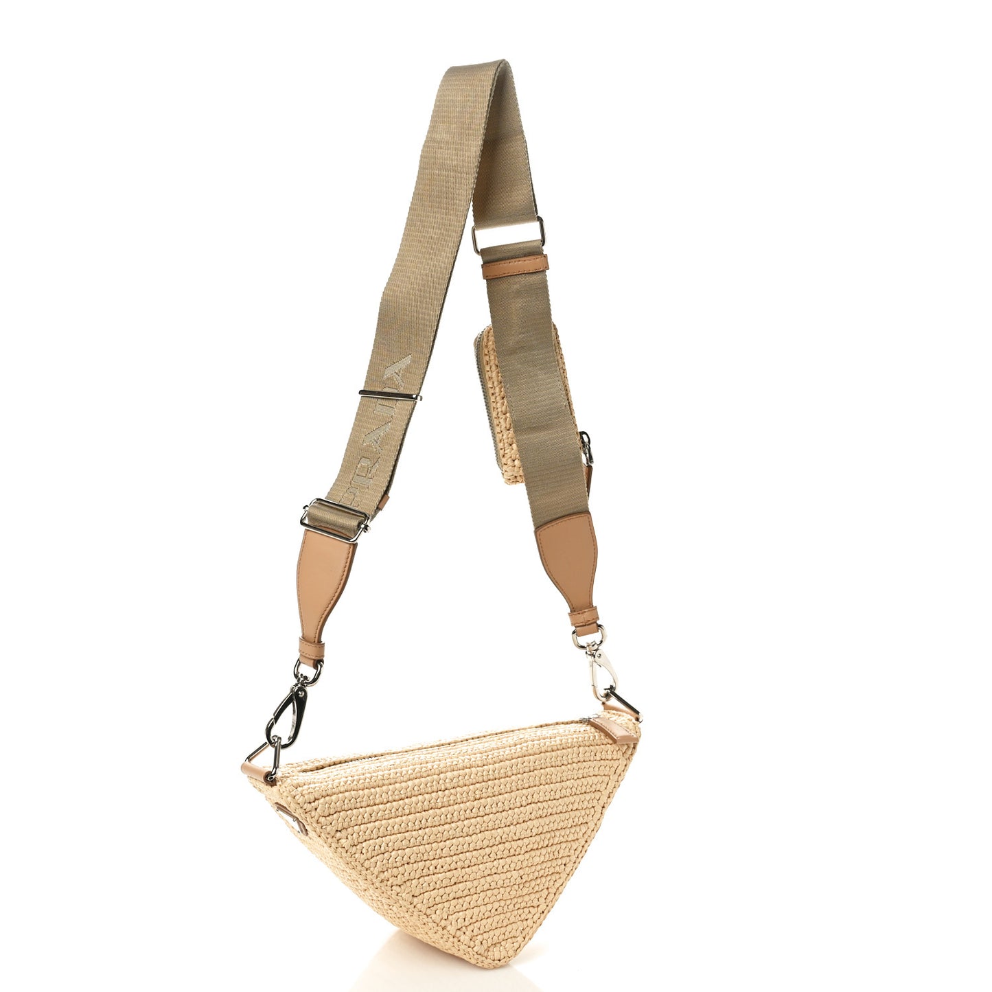 Yarn Raffia Effect Crochet Triangle Shoulder Bag Naturale