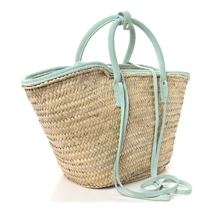 Jacquemus Raffia Suede Le Petit Panier Soli Light Turquoise 3 of 9