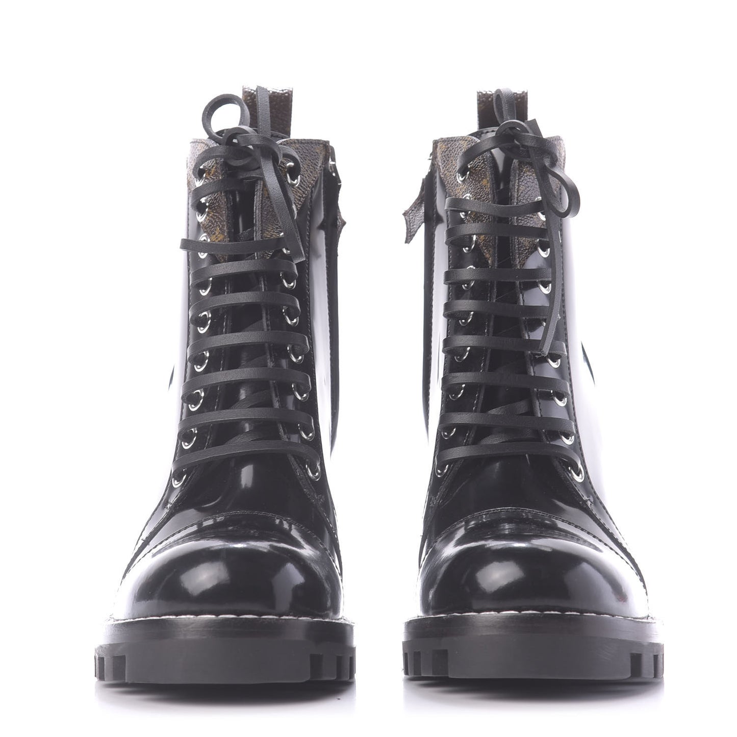Patent Calfskin Monogram Star Trail Ankle Boots 37.5 Black