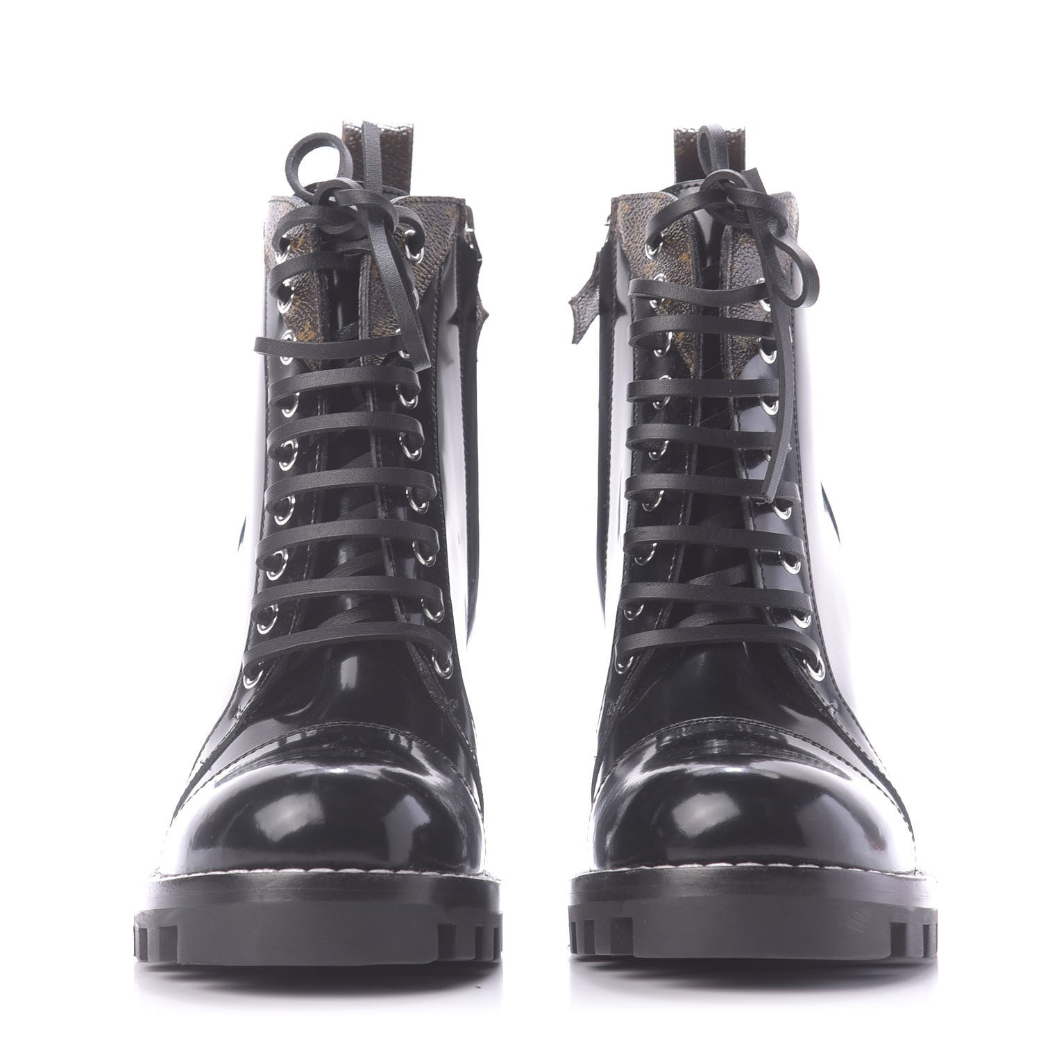 Louis Vuitton Patent Calfskin Monogram Star Trail Ankle Boots 37.5 Black 3 of 9