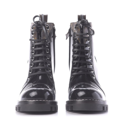 Louis Vuitton Patent Calfskin Monogram Star Trail Ankle Boots 37.5 Black 3 of 9