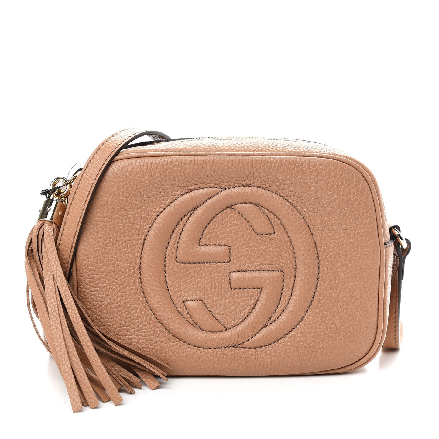 Pebbled Calfskin Small Soho Disco Bag Camelia