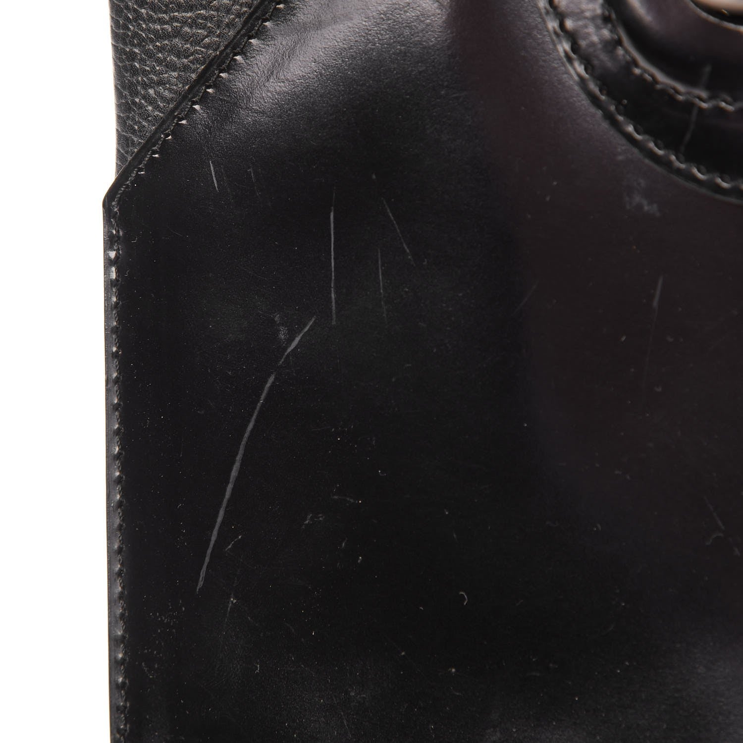 Dolce & Gabbana DELVAUX Patent Calfskin Twist Lock Shoulder Bag Black 10 of 18