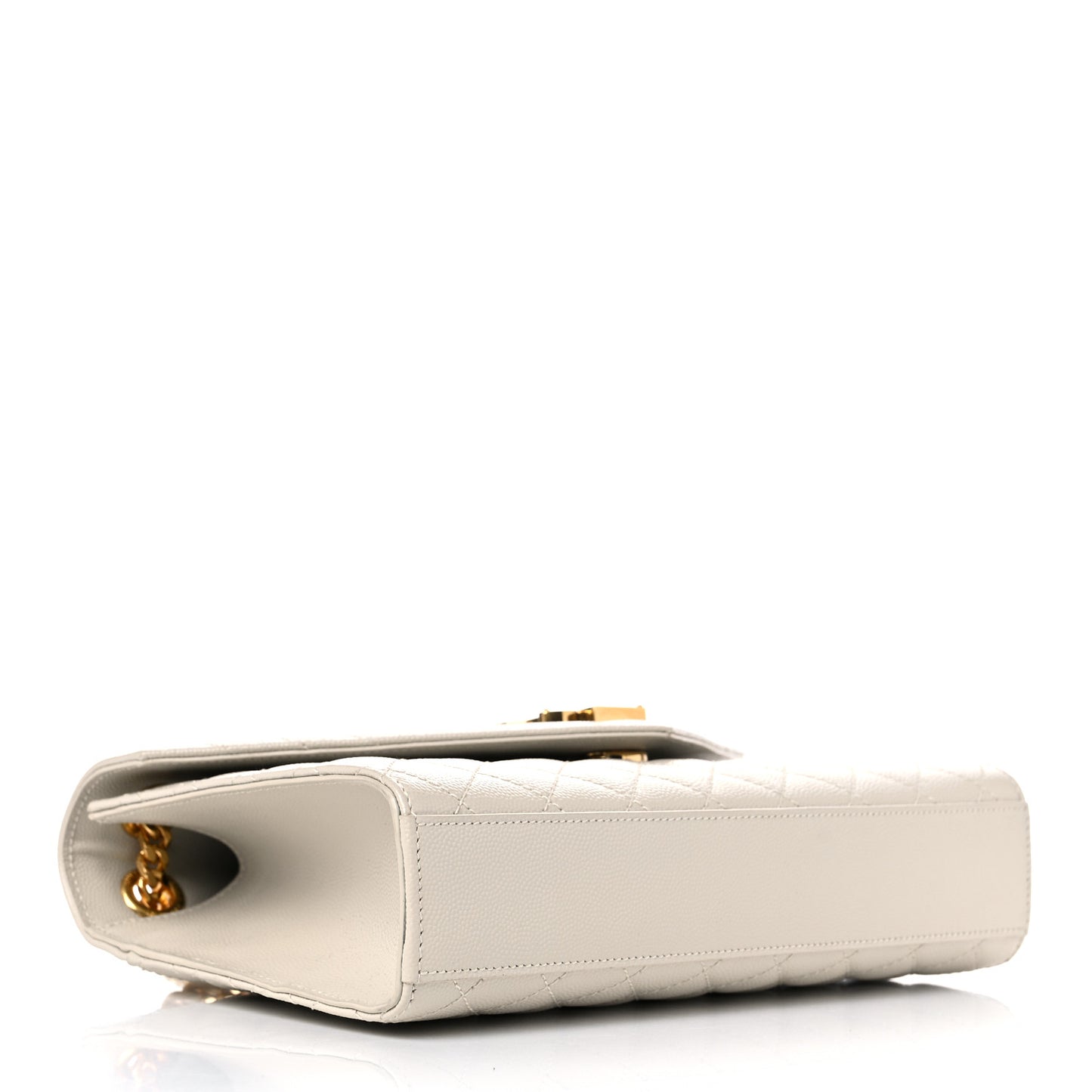 Grain De Poudre Textured Mixed Matelasse Medium Triquilt Monogram Satchel Crema Soft