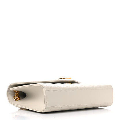 Saint Laurent Grain De Poudre Textured Mixed Matelasse Medium Triquilt Monogram Satchel Crema Soft 4 of 13