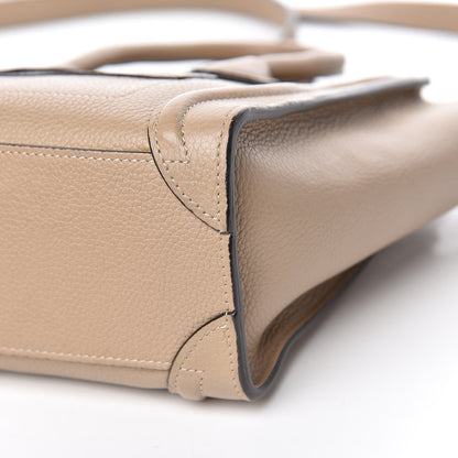 Celine Drummed Calfskin Nano Luggage Dune 14 of 15