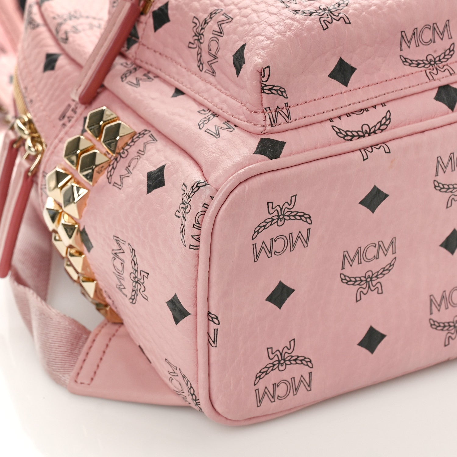 MCM Visetos Small Side Stud Stark Backpack Soft Pink 7 of 8