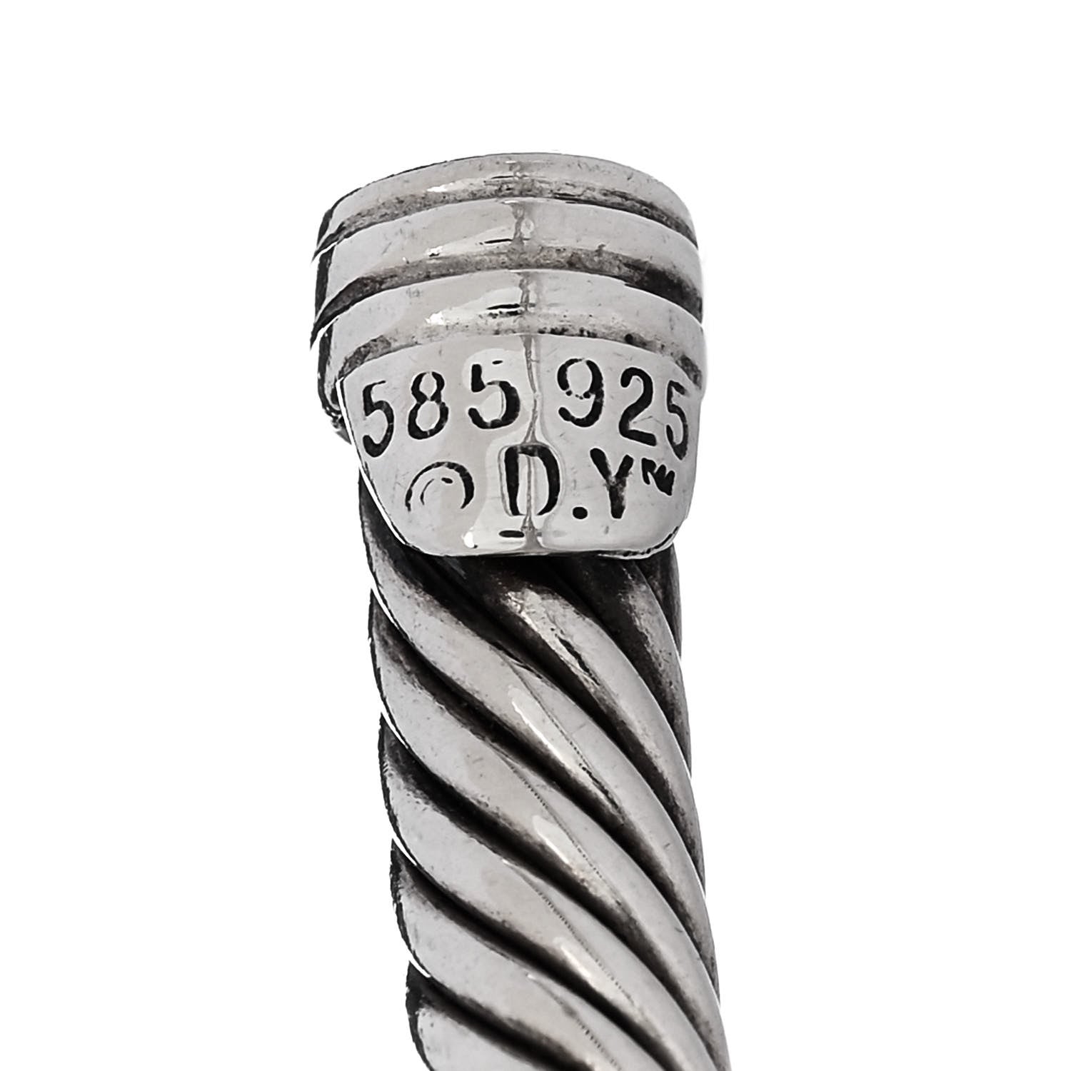 David Yurman Sterling Silver 14K Yellow Gold 5mm Cable Classics Single Station Bracelet 4 of 4