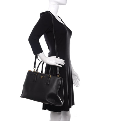 Prada Saffiano Medium Galleria Double Zip Tote Black 2 of 10