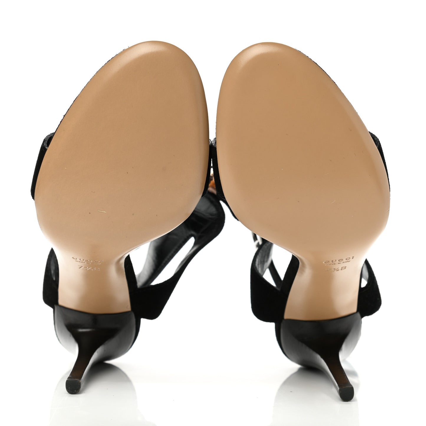 Suede Horsebit Bamboo Strap Sandals 7.5 Black