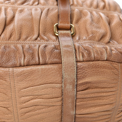 Prada Cervo Deerskin Gaufre Dome Satchel Naturale 17 of 30