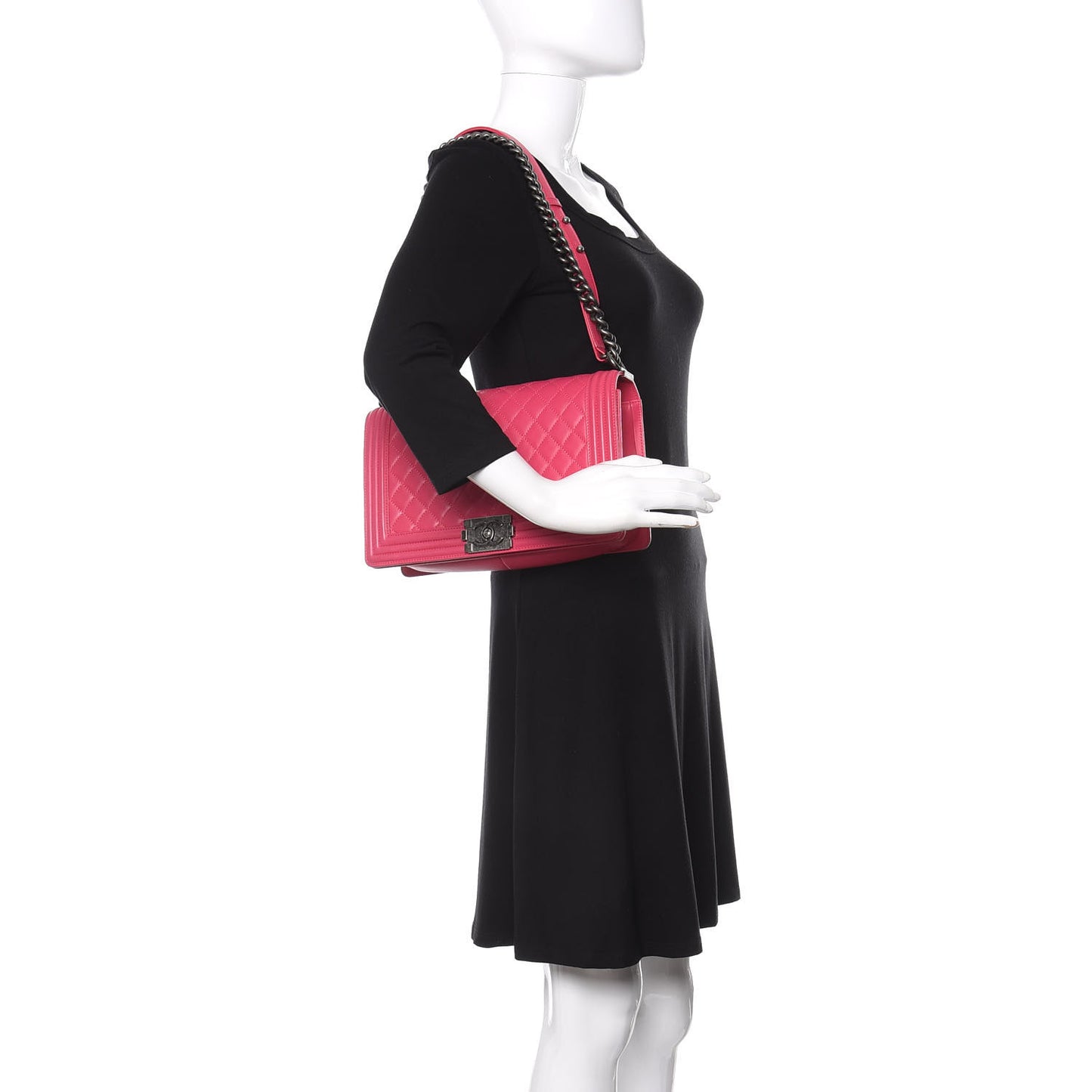 Lambskin Quilted New Medium Boy Flap Pink