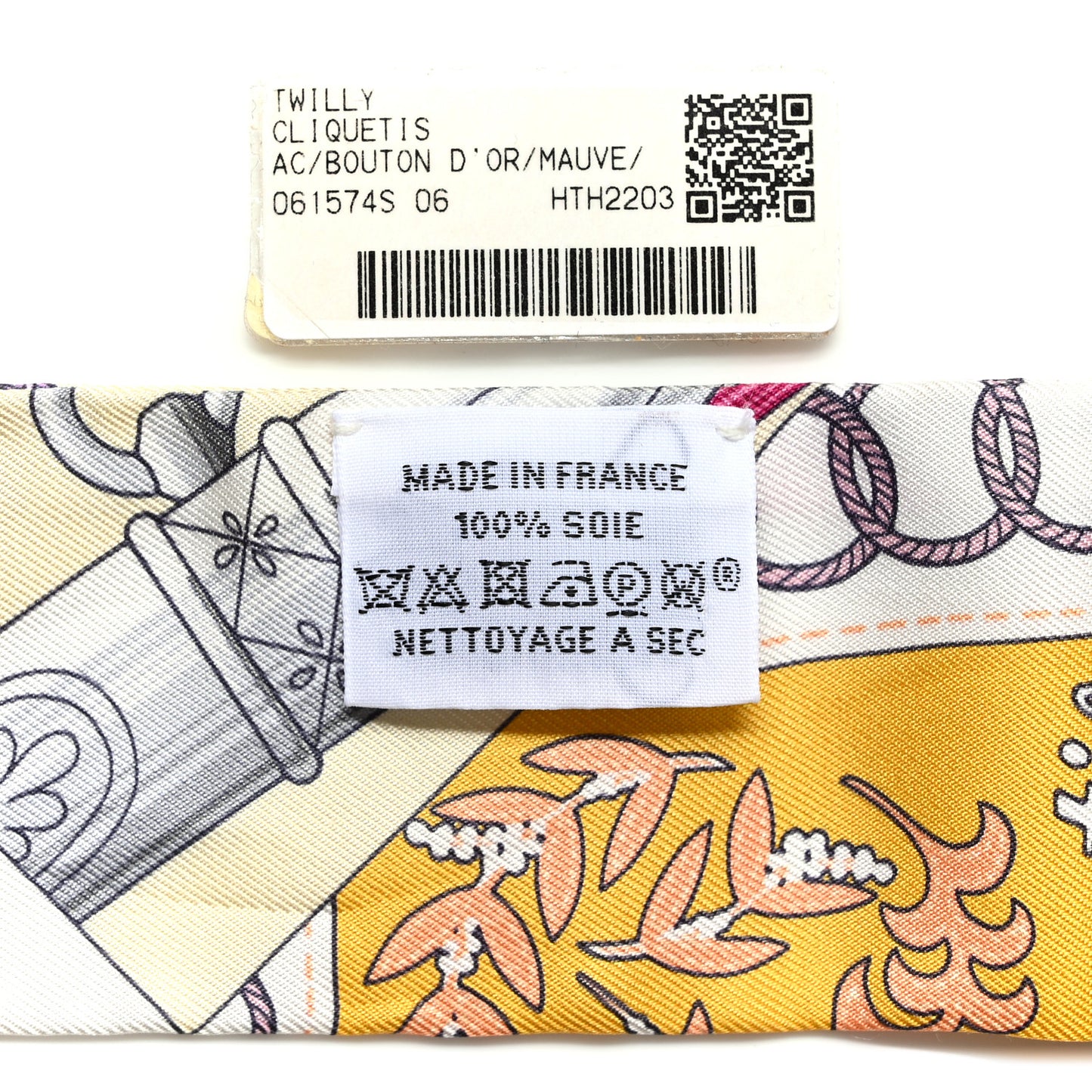 Silk Cliquetis Twilly Bouton D'Or Mauve
