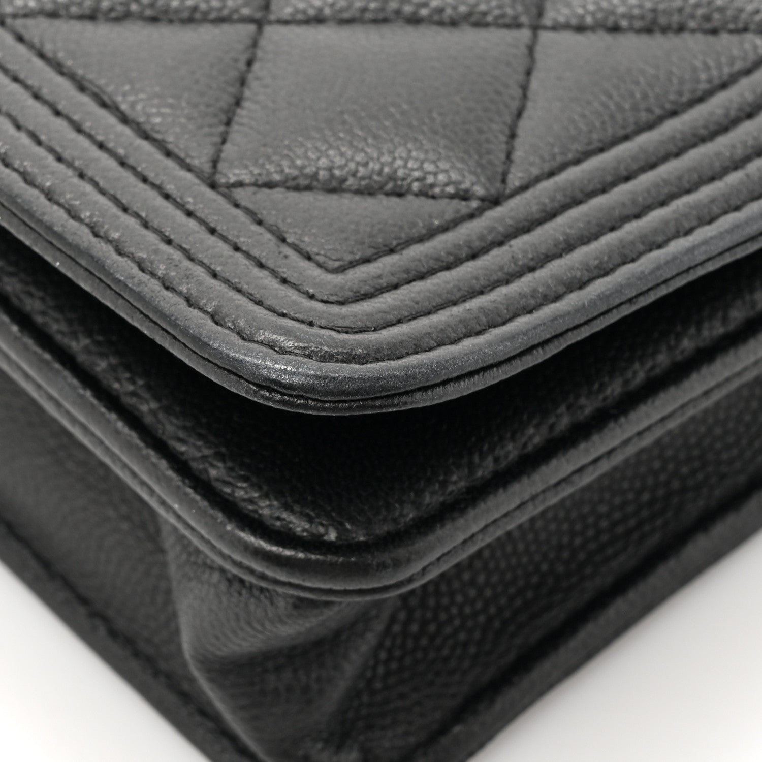 Chanel Caviar Quilted Boy Wallet On Chain WOC So Black 15 of 17