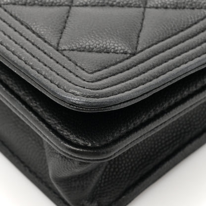Chanel Caviar Quilted Boy Wallet On Chain WOC So Black 15 of 17
