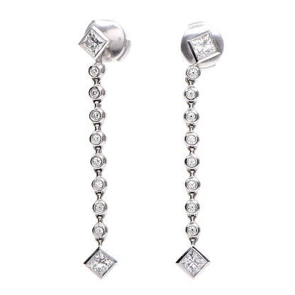 Tiffany Platinum Diamond Long Grace Drop Earrings 1 of 6