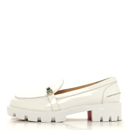 Christian Louboutin Patent Lock Woody Loafers 40 White 1 of 8