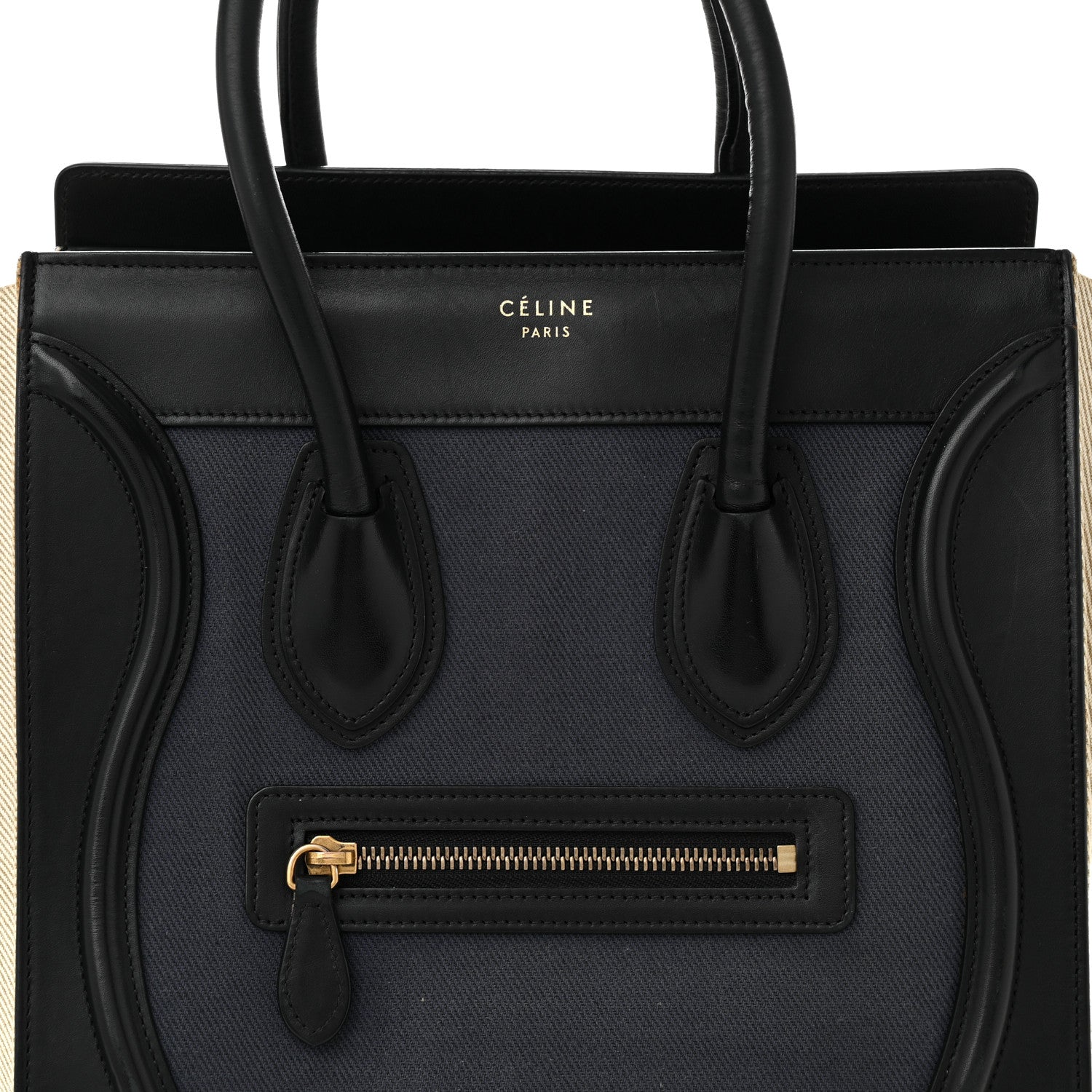 Celine Canvas Smooth Calfskin Micro Tri-Color Luggage Navy Blue 8 of 13