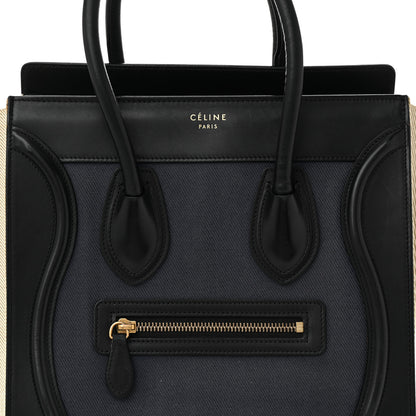 Celine Canvas Smooth Calfskin Micro Tri-Color Luggage Navy Blue 8 of 13