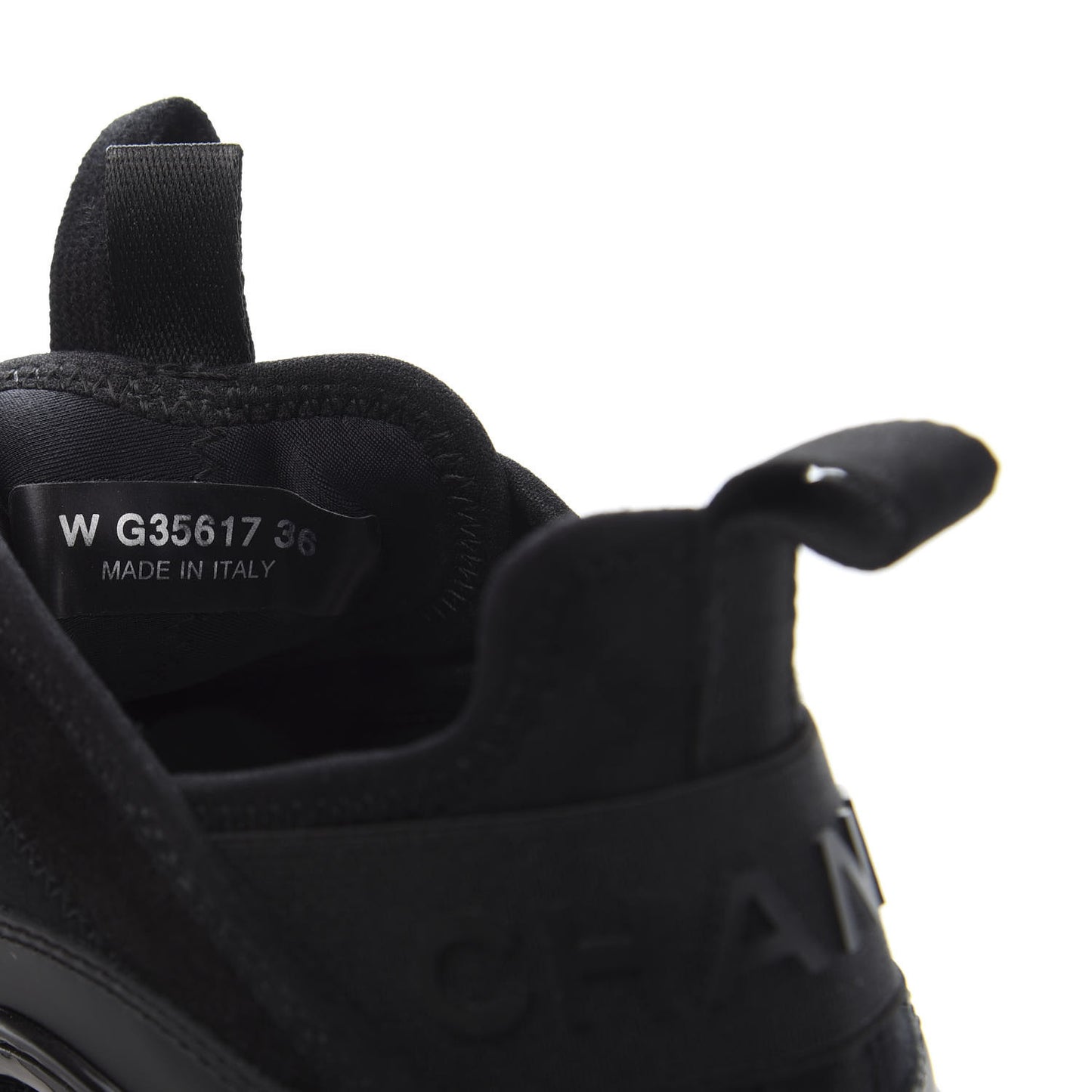 Velvet Calfskin Mixed Fibers CC Sneakers 36 Black