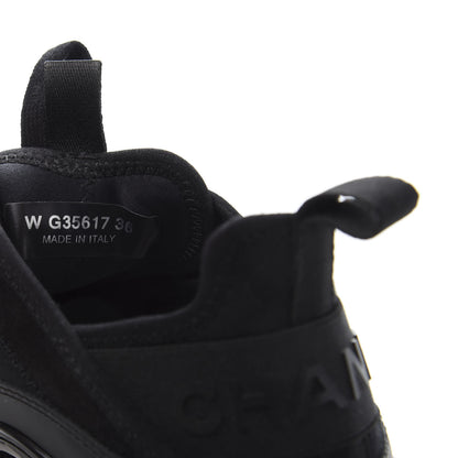Chanel Velvet Calfskin Mixed Fibers CC Sneakers 36 Black 9 of 10