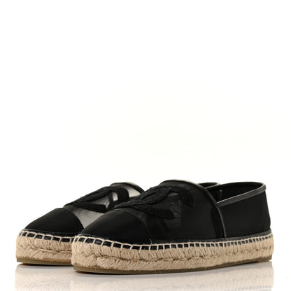 Chanel Mesh Grosgrain CC Espadrilles 41 Black 3 of 9