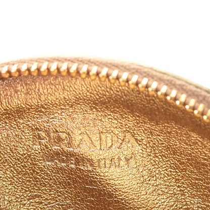 Prada Saffiano Metal Coin Purse Gold 6 of 10