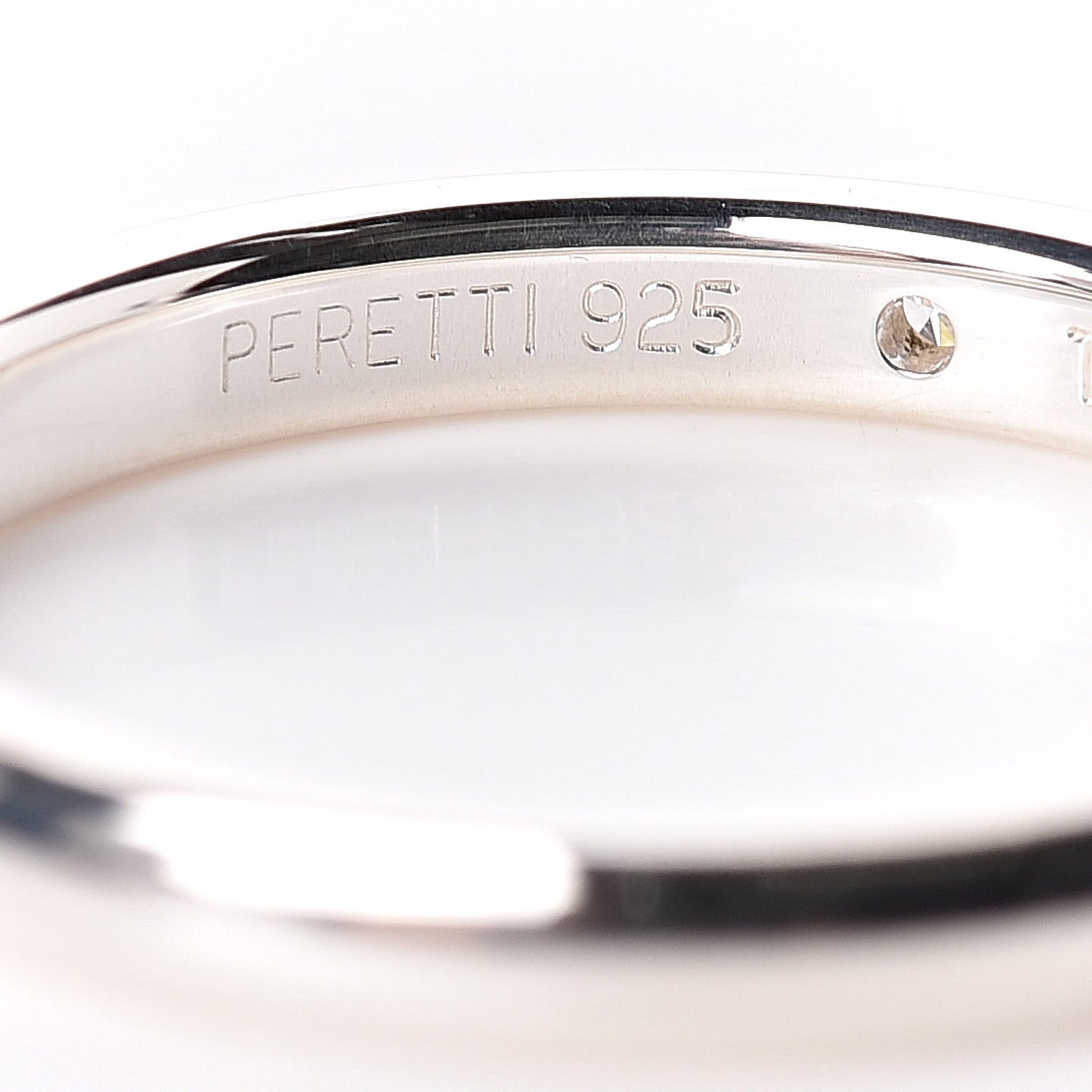 Sterling Silver Diamond Elsa Peretti Band Ring 56 7.5