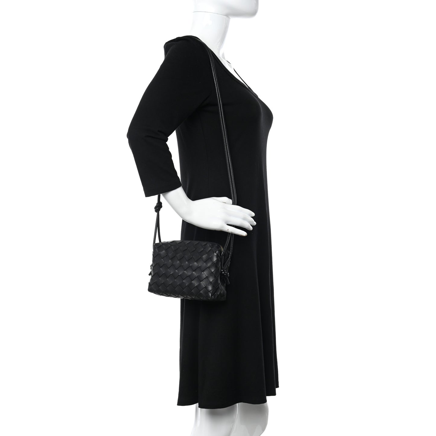 Nappa Intrecciato Mini Loop Camera Bag Black