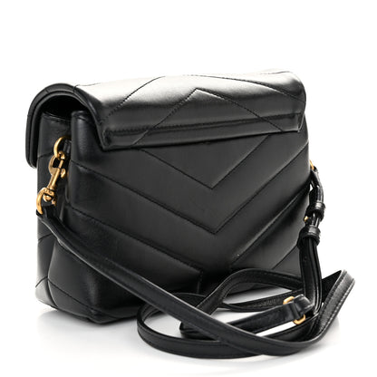 Saint Laurent Calfskin Y Quilted Monogram Toy Loulou Crossbody Bag Black 3 of 9
