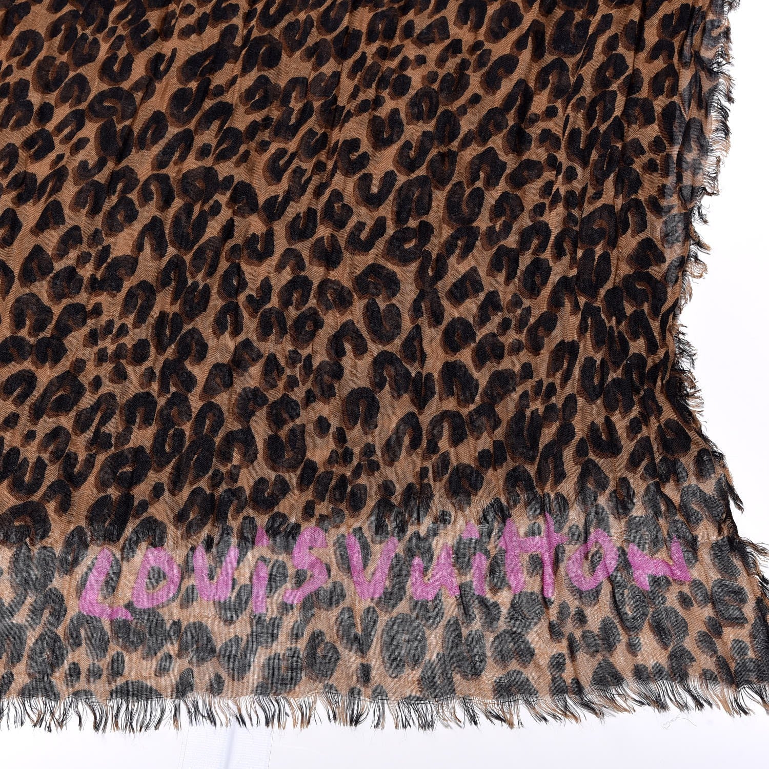Louis Vuitton Cashmere Silk Leopard Etole Stole Marron 4 of 7
