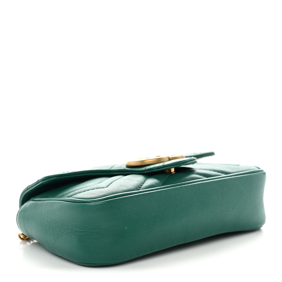 Calfskin Matelasse Super Mini GG Marmont Shoulder Bag Emerald Green