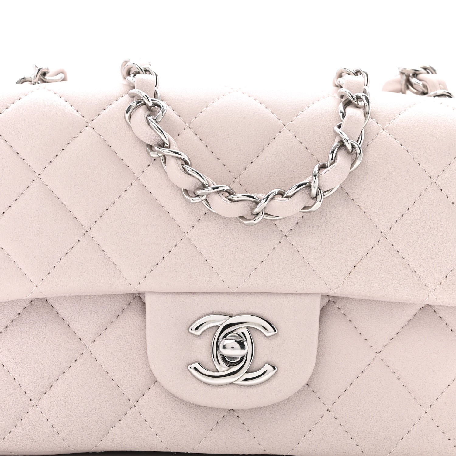 Chanel Lambskin Quilted Mini Rectangular Flap Light Purple 8 of 14