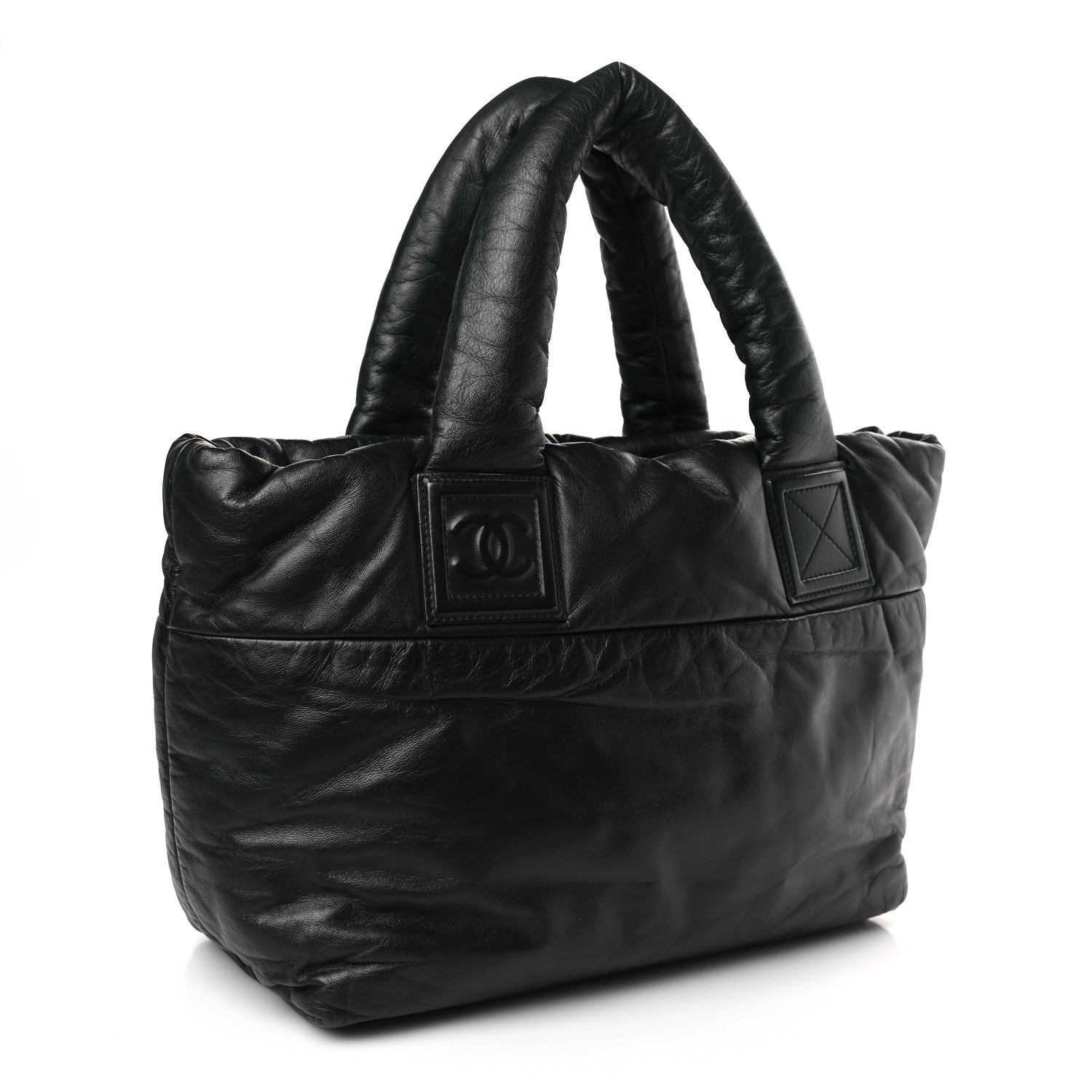 Chanel Lambskin Quilted Small Coco Cocoon Reversible Tote Black 3 of 9