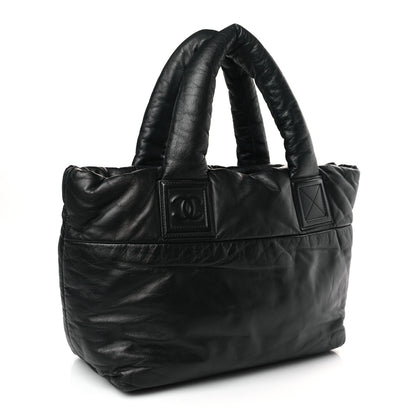 Chanel Lambskin Quilted Small Coco Cocoon Reversible Tote Black 3 of 9