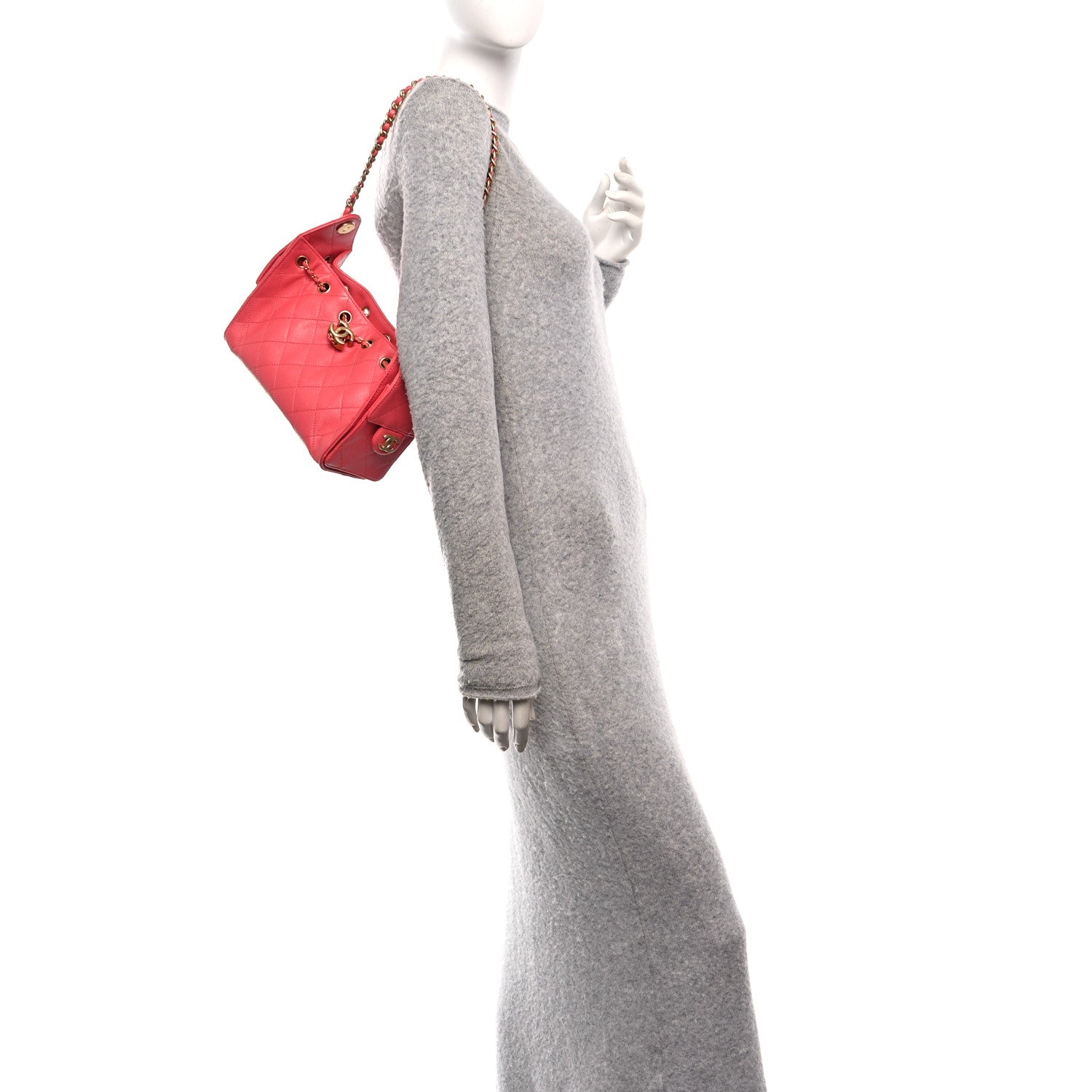 Chanel Caviar Quilted Mini Chanel 25 Handbag Coral 2 of 11