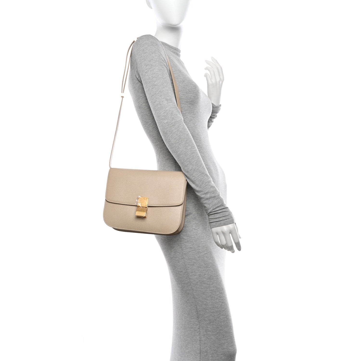 Celine Box Calfskin Medium Classic Box Bag Linen 2 of 11